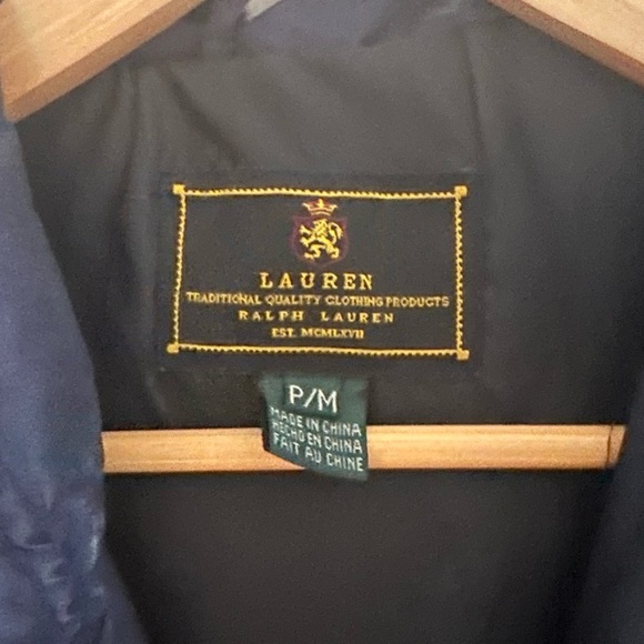 Lauren Ralph Lauren Full Zip Down Puffer Jacket Fur Hood Women's Medium Petite - Picture 9 of 10